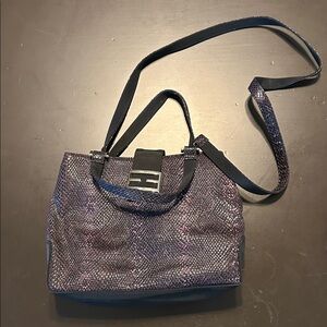 Elegant Black and Purple Women's Bag